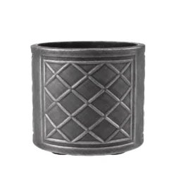 Lead Effect Round Planter - Pewter 44cm