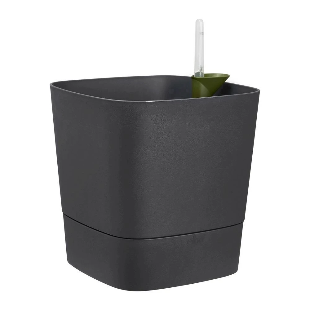 Elho Greensense Aqua Care Planter - Charcoal Grey 38cm 2 Elho Greensense Aqua Care Planter - Charcoal Grey 38cm - Image 2