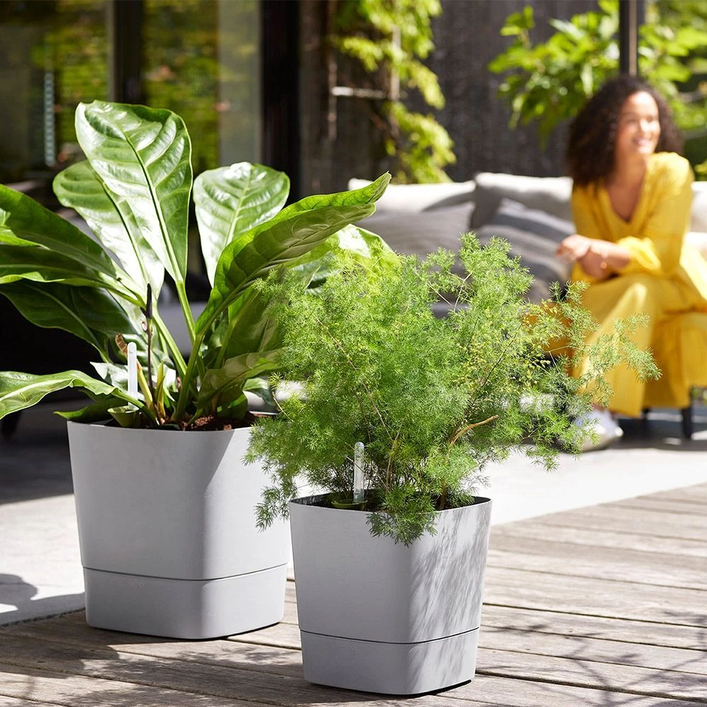 Elho Greensense Aqua Care Planter - Light Concrete 30cm 1 Elho Greensense Aqua Care Planter - Light Concrete 30cm