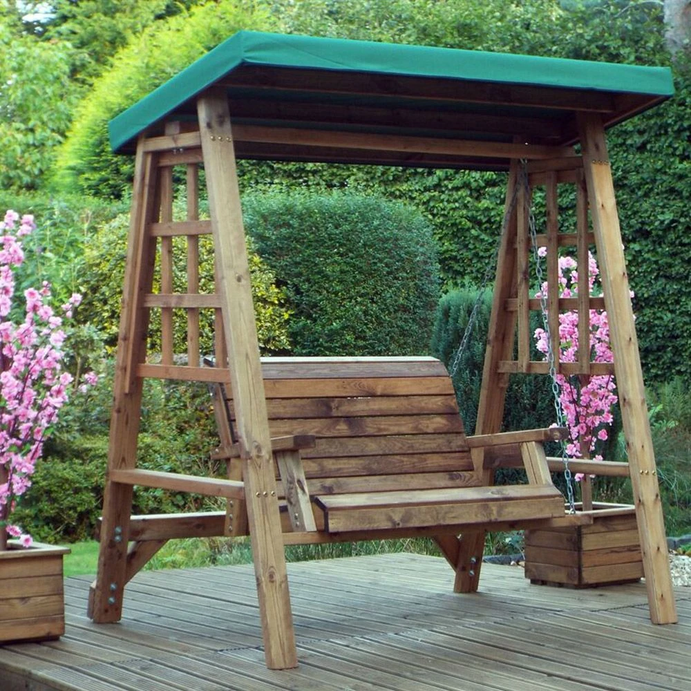 Charles Taylor - Dorset 2 Seater Swing Green Roof - Garden Furniture 1 Charles Taylor - Dorset 2 Seater Swing Green Roof - Garden Furniture