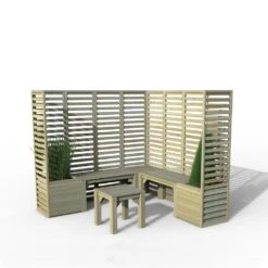 Forest Direct - Forest Modular Corner Bench And Trellis Garden Seating Set - Garden Furniture -Greeny Sales 1028860420 20MODSEAT3 2